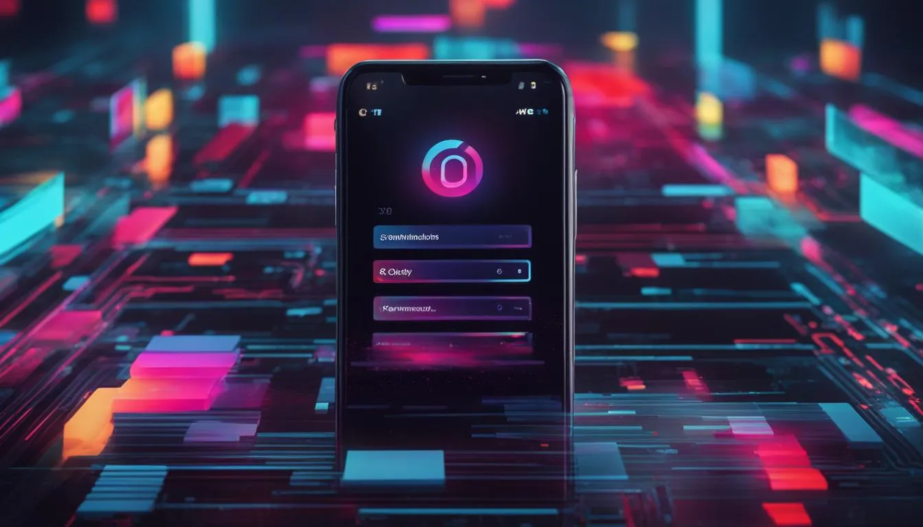 Smartfon z ostrzeżeniem o zagrożeniu bezpieczeństwa na ekranie